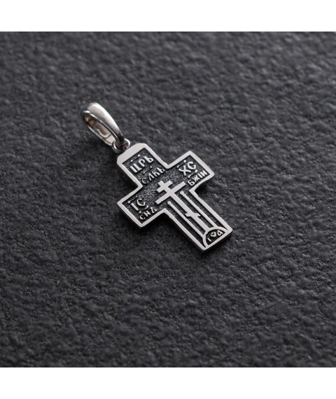 Срібний хрест з чорнінням 132773 Онікс