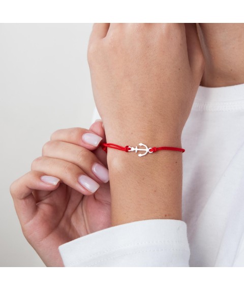 Bracelet with red thread "Anchor" 141092 Onix 17.5