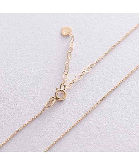 Necklace "Heart" in yellow gold kol01822 Onix 40