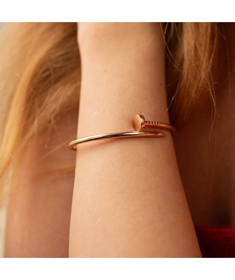 Gold bracelet "Nail" b05467 Onyx