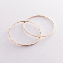 Серьги - кольца в желтом золоте (4.6 см) с07319 Онікс