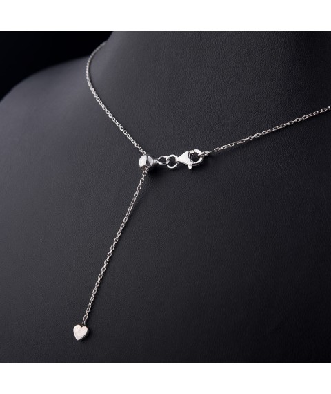 Silver necklace "Key" with black cubic zirconia 18474 Onix 70