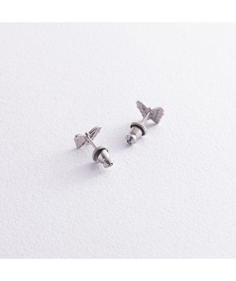 Дитячі сережки - пусети "Метелики" у сріблі (емаль) 768 Онікс