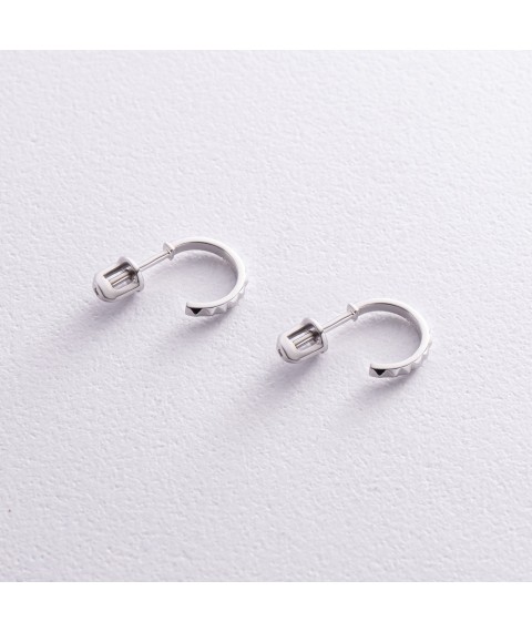 Earrings - studs "Mona" in white gold mini s08381 Onyx