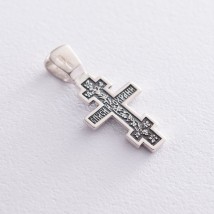 Серебряный крест "Распятие Христово. Спаси и сохрани" 133000 Онікс