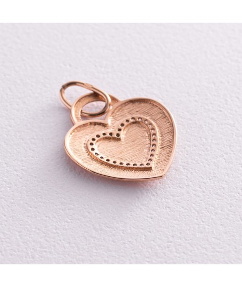 Gold pendant "Heart" p01804 Onyx