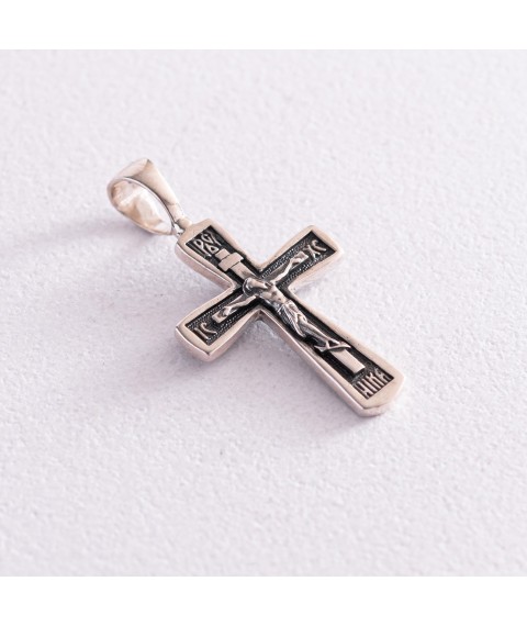 Silver Orthodox cross with crucifix 131652 Onyx