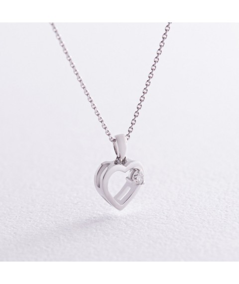 Gold necklace "Heart" with diamond flask0106z Onix 42
