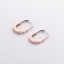 Серьги "Camilla" в красном и белом золоте (фианиты) с09376 Онікс