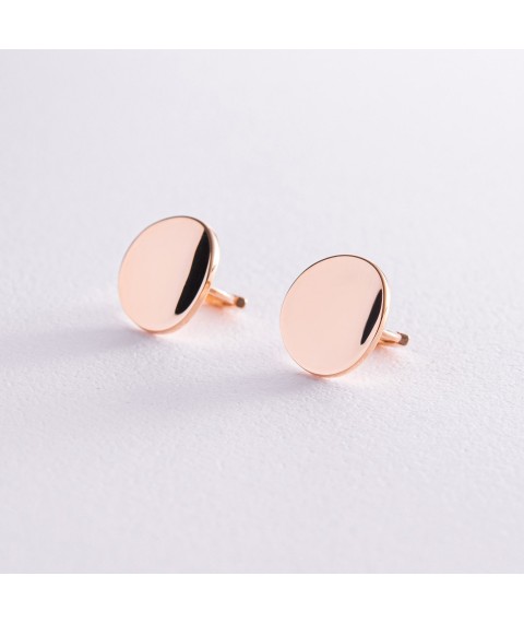 Gold earrings - circles "Perfection" s07967 Onyx