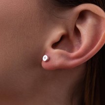 Earrings - studs in white gold (diamonds) 102-10050 Onyx