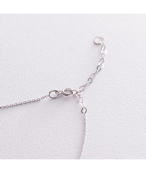 Necklace "Heart" in white gold kol01828 Onix 40