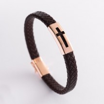 Gold bracelet with rubber b02813 Onix 23