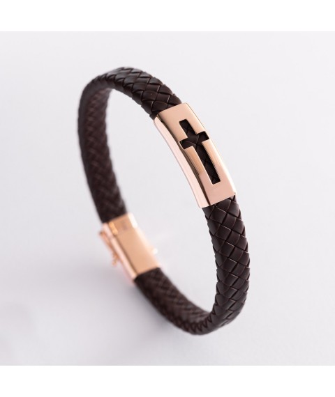 Gold bracelet with rubber b02813 Onix 23