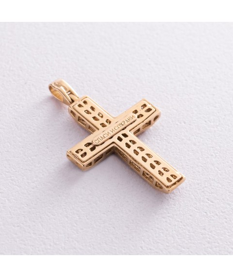 Gold cross with cubic zirconia p02259 Onyx