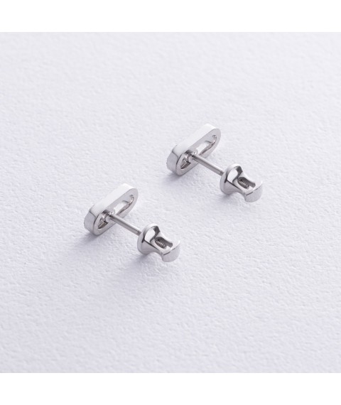 Earrings - studs with diamonds (white gold) 335081121 Onyx