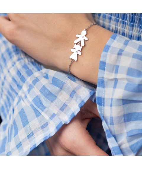 Silver bracelet "Girl and boy" 2084 Onix 19