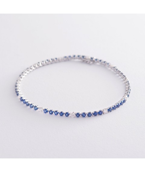 Gold bracelet with sapphires and diamonds br634 Onix 18
