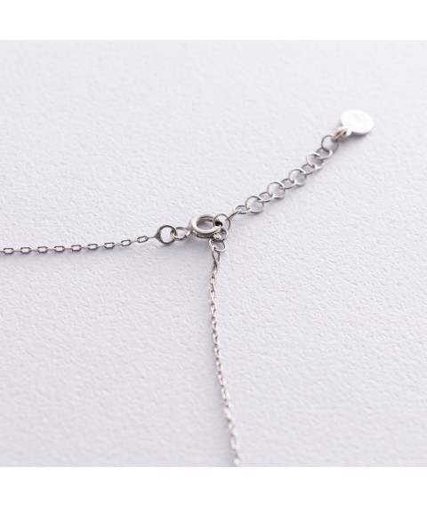 Silver necklace "I" 18621b Onix 45