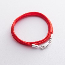 Silk cord with silver clasp 18732 Onix 50