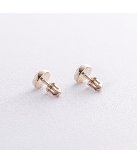 Earrings - studs with coral (yellow gold) s08677 Onyx