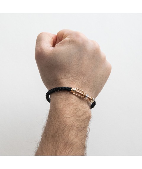 Rubber bracelet with gold insert b03987 Onix 21