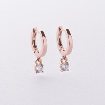 Серьги в красном золоте (фианиты) с09183 Онікс