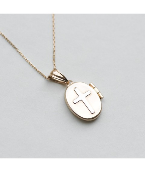 Gold pendant for photography with a cross p02938 Onyx