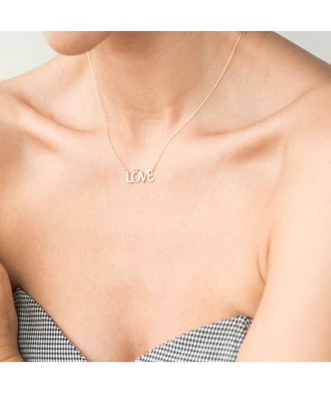 Gold necklace "Love" count01214 Onix 45