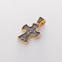 Срібний православний хрест з позолотою 132507 Онікс