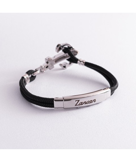 Men's silver bracelet "Anchor" Zancan EXB623-NE 19.5