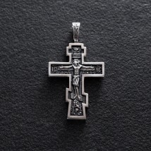 Silver Orthodox cross (blackening) 132709 Onyx