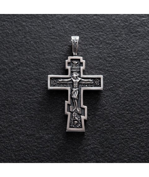 Silver Orthodox cross (blackening) 132709 Onyx