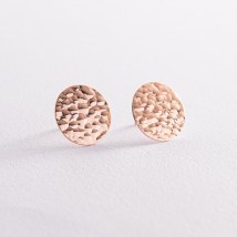Earrings - studs "Theon" in red gold s07799 Onyx