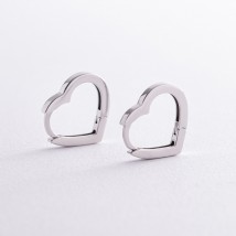 Срібні сережки "Сердечка" OR111510 Онікс