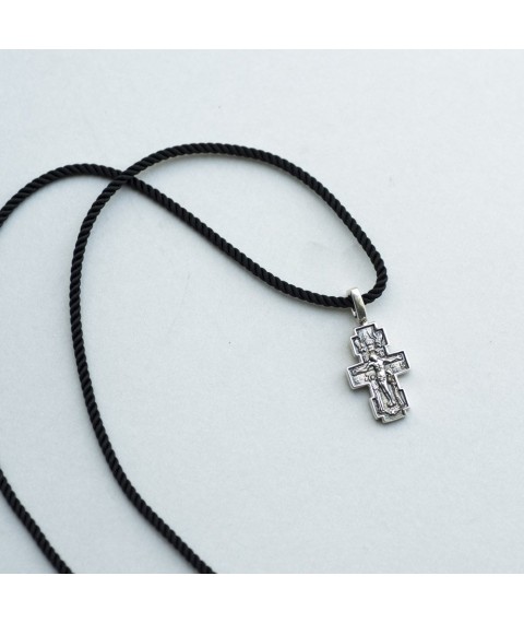 Срібний хрестик "Розп'яття. Ікона Божої Матері" Годувальниця " 131281 Онікс