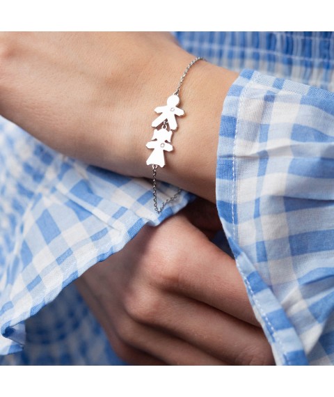 Silver bracelet "Girl and boy" 2084 Onix 19