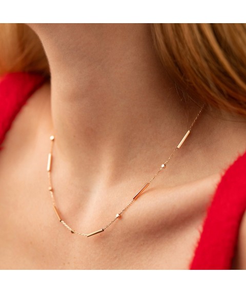 Necklace - chain in red gold kol02464 Onix 45