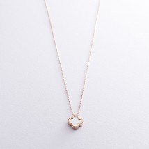 Necklace "Clover" in red gold (mother of pearl) coll01698 Onix 45