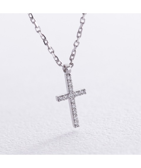 Gold necklace "Cross" with diamonds 738341121 Onix 45