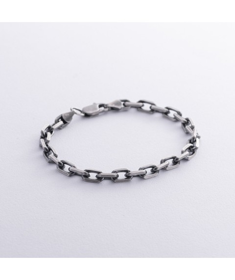 Silver bracelet with blackening (anchor weaving) chs20251 Onix 19