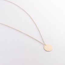 Necklace "Coin" in yellow gold (engraving possible) count01778 Onyx 45