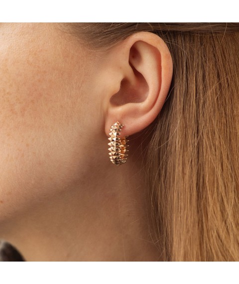 Earrings - rings in red gold s08551 Onyx