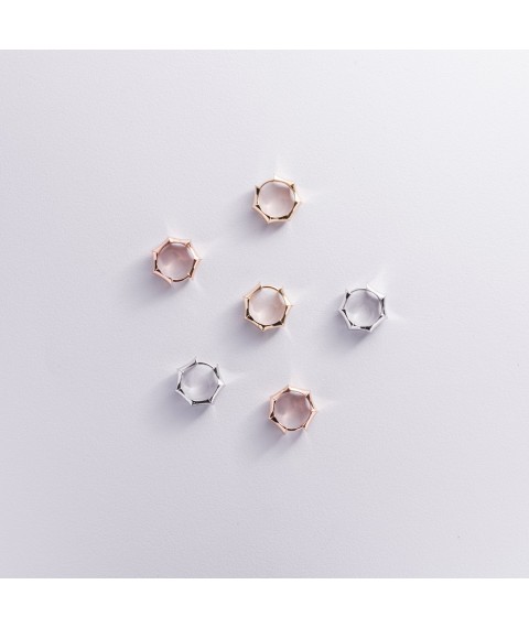 Earrings - rings "Selesta" in white gold s09026 Onyx
