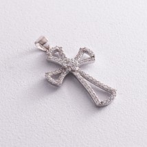Срібний хрест з фіанітами 132006 Онікс