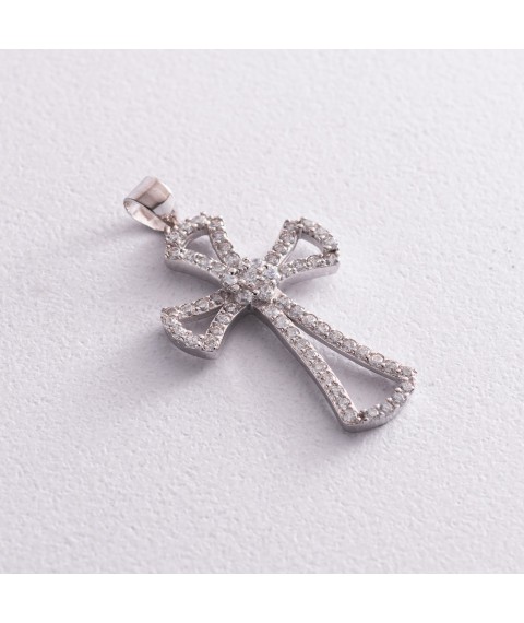 Срібний хрест з фіанітами 132006 Онікс