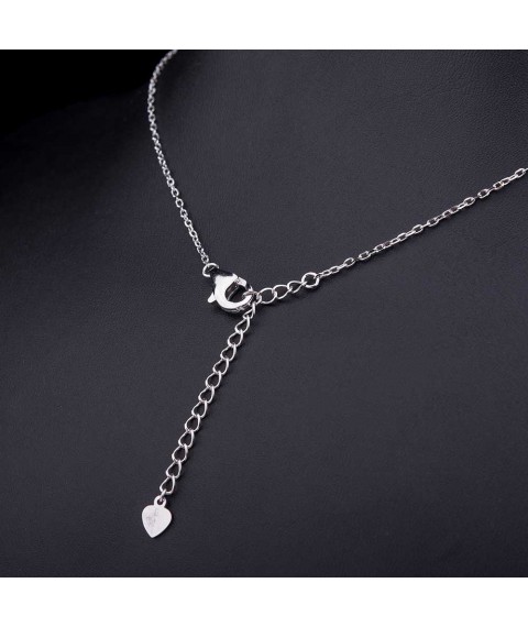 Silver necklace "Boy" with cubic zirconia 18320 Onix 40