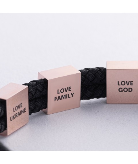 Men's bracelet "Love God. Love Family. Love Ukraine" (red gold) 537901300 Onix 21