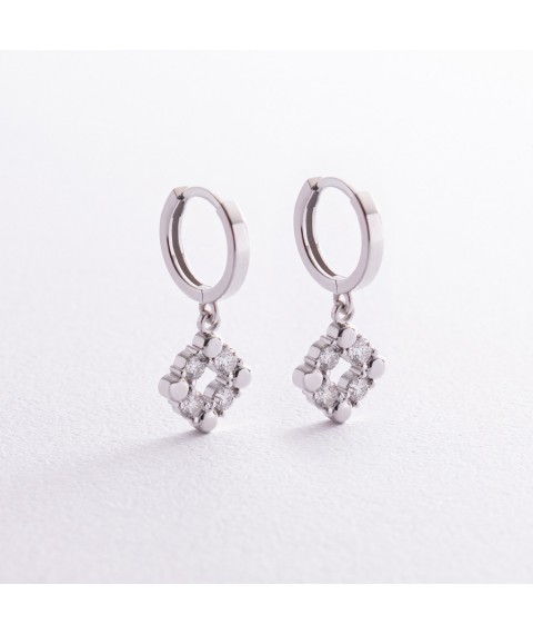 Gold earrings with diamonds 323131121 Onyx