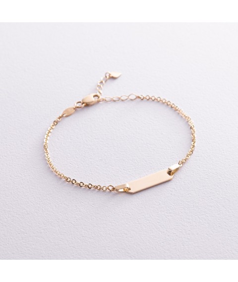 Bracelet in yellow gold (engraving possible) b05202 Onix 16